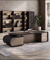 Escritorio Ejecutivo Moderno de Lujo en Forma de L, Muebles Comerciales para Oficinas de Gerentes y Jefes, Resistente al Agua y Duradero