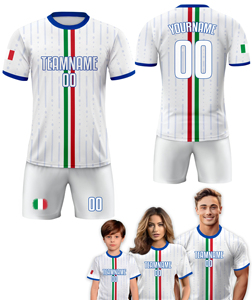 Maglia personalizzata da <span class=keywords><strong>uomo</strong></span> Italia Set maglia divisa personalizzata con il Logo del numero del nome <span class=keywords><strong>pantaloncini</strong></span> della squadra Italia inclusi - Product Image 1