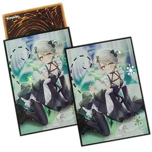 Funda para tarjetas de dibujos animados impresa personalizada arte holográfico Anime YUGIOH fundas para tarjetas coleccionables japonesas