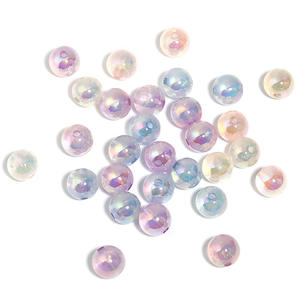 Lumineux Fine Flash Petites Perles Rondes Lucite Lâches Haute Pénétration À Travers Le Trou Haute Translucidité Acrylique Perles Lâches - Product Image 5