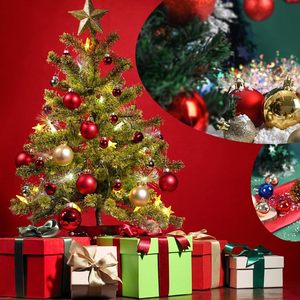 Decoración Navideña, Bolas de Navidad Grandes de Plástico, Bolas Plateadas/Doradas/Rojas para Árbol de Navidad - Product Image 2