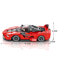 Ensemble de Construction de Voiture de Course Technique de Luxe, Modèle Célèbre Rouge Vif, Briques Blocs, Jouets DIY, Cadeau pour Enfants, Compétition Sportive Éducative