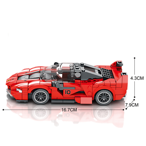 高級テクニカルレース有名な鮮やかな赤いモデルの車のビルディングブロックレンガセットDIYおもちゃ子供のためのギフトスポーツ競争力のある教育 - Product Image 5