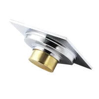 Couvercle de drain de sol à insertion de carrelage carré en laiton de style moderne Bonne vente Drain de douche Filigrane de salle de bain d'hôtel Chrome
