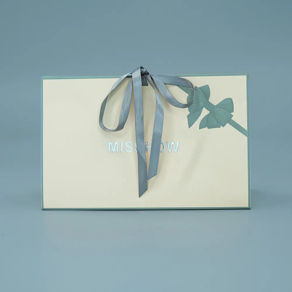 Kundendefiniertes Logo faltbare Papiertüten für einkauf Geschenk süßigkeiten Schmuck Verpackungstasche mit Band-Schleife verschluss