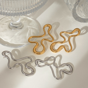 Geometric <b>Stud</b> <b>Earrings</b> Stainless Steel Gold <b>Silver</b> Party Fashion Jewelry - Product Image 3