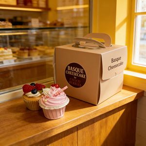 Caja con Forma de Pastel Personalizable con Diseños Exclusivos para Guardar Pan, Pasteles y Donuts, Caja de Entrega Segura para Pasteles - Product Image 1