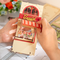 Robotime Rolife US Warehouse TGB09 Floral Corner Miniature House 3D Puzzles en bois DIY Book Nook