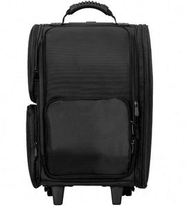 Free Sample Portable Travel Trolley Cosmetic <b>Case</b> Organiser <b>Makeup</b> Artist Train <b>Case</b> with Brush Holder Clear-Cover Pouches - Product Image 2