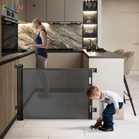 Barrière de sécurité pour bébé en acier rétractable durable, fonction de sécurité en métal pour les toilettes, la cuisine, les escaliers et les animaux domestiques, barrière de sécurité pour bébé