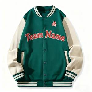 Veste <span class=keywords><strong>de</strong></span> baseball streetwear en gros d'usine, coupe ample <span class=keywords><strong>de</strong></span> haute qualité et doublure en polaire, mode hip-hop pour hommes et femmes - Product Image 1