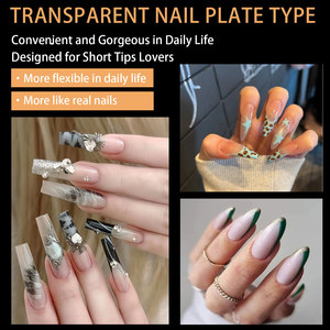 Uñas Postizas de Diseño Más Vendidas al por Mayor, 600 Piezas, Sin Costuras, Fáciles de Aplicar, Transparentes, en Forma de Almendra, Stiletto, Cuadradas - Product Image 2