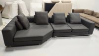 Ensemble de canapés modulaires en cuir en forme de L de style italien moderne, design de canapé d'angle avec chaise longue, meubles Yishangsen pour appartement, tissu
