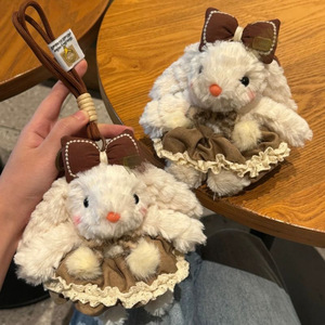Peluche di Coniglio Carino, Giocattolo Delizioso a Forma di Coniglietto, Bambola per il Nuovo Anno, Portachiavi, Ciondolo per Borsa, Regalo per Migliori Amici, in Cotone PP - Product Image 1