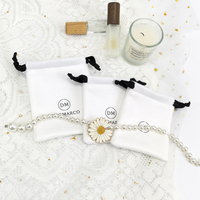 Pochette de rangement pour parfum et bijoux en velours doux avec cordon de serrage ZXF Luxury, avec logo imprimé