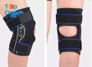 Rodillera ajustable Top One, soporte de talla única, rótula abierta transpirable con estabilizadores laterales para protección - Product Image 6