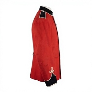 Chaqueta de lana roja con cuello alto, estilo uniforme de banda de marcha, servicio OEM personalizado - Product Image 6