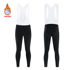 Salopette Lunga da <span class=keywords><strong>Ciclismo</strong></span> Invernale da Uomo Team Nera in Pile Termico <span class=keywords><strong>Pantaloni</strong></span> da MTB e Corsa Outdoor - Product Image 2