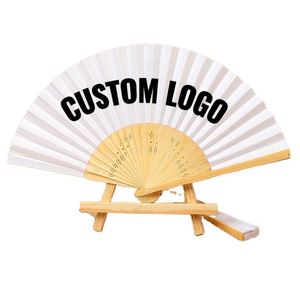 Éventail pliant personnalisé imprimé, portable, léger et décoratif pour cérémonies, festivals, fêtes et usages promotionnels - Product Image 1
