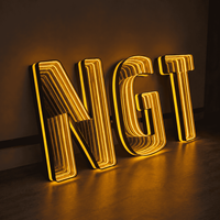 Enseigne néon personnalisée à miroir infini, bande LED, boîte lumineuse en acrylique effet abysse, affichage de logo intérieur/extérieur pour bar, club, boutique