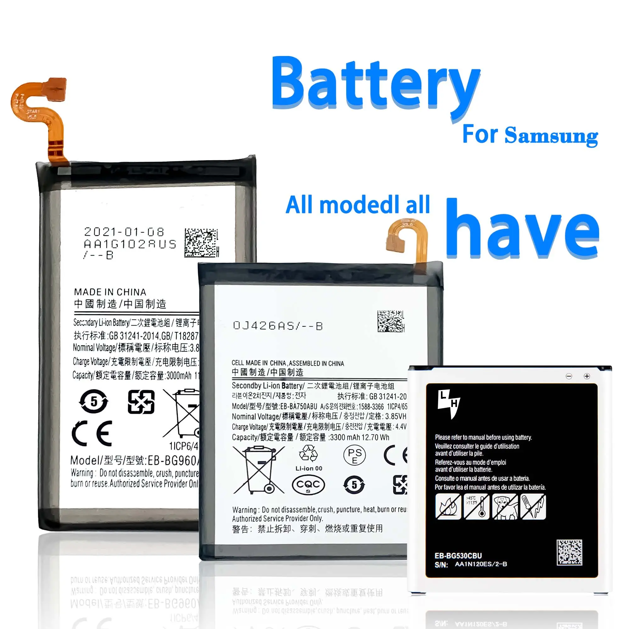 Factory direct battery for samsung A10 A20 A30 A50 A70 batterie replacement for Samsung all models phone battery manufacturer