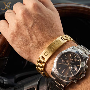 Bracelets en acier inoxydable pour hommes avec logo personnalisé, bijoux de mode, <span class=keywords><strong>bracelet</strong></span> à maillons, barre vierge, <span class=keywords><strong>bracelet</strong></span> de montre, <span class=keywords><strong>cadeau</strong></span> pour la fête <span class=keywords><strong>des</strong></span> pères - Product Image 5