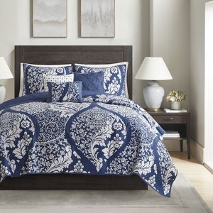 Nulan Tfewgrt <b>Quilt</b> Set 6 Piece Cotton Indigo Printed <b>King</b> Cal <b>King</b> <b>Size</b> Bedding for Wedding Hotel Use - Product Image 4