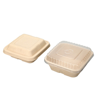 Bac à bagasse à 3 compartiments Service OEM étanche avec couvercle pour emporter de qualité alimentaire Type à clapet pour restaurant à emporter