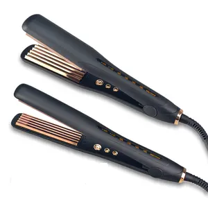 Rose Gold Wave Plate Plane And Wave 2 In 1 Hot Iron PTC Fast Heating Five Gear Temperature-Regulating Hair Straightener