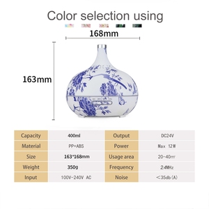 Humidificador de Aromaterapia con Diseño de Porcelana de 400 ml para una Atmósfera Relajante en el Dormitorio y la Oficina, Mejora el Sueño y la Respiración - Product Image 2