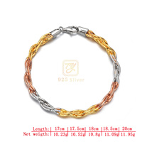 TIANYIDA Bracelet Serpent Multicouche Torsadé en Argent Sterling 925 de Luxe, Bijou Rond Lesté Plaqué Or