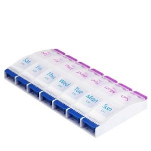 Pastillero Semanal Multidosis AM/PM con Botón de Recordatorio y Organizador de Medicamentos con Botón de Recordatorio para Tabletas - Product Image 5