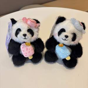 Carino Panda Huahua Super morbido lavato piumino borsa giocattolo ciondolo portachiavi Souvenir regalo di compleanno PP imbottito di cotone Unisex - Product Image 3