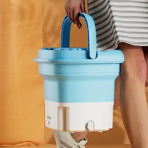 Silikon elektrikli Mini katlanabilir çamaşır makinesi Mini yıkama taşınabilir çamaşır makinesi seyahat için