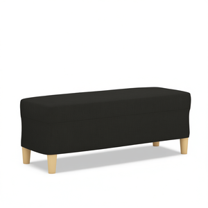 Panca Rettangolare Moderna in Poliestere Nero, Arredamento per Soggiorno - Product Image 1