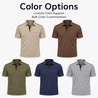 Polo de golf personnalisé en poly-spandex avec poche pour hommes, T-shirts respirants pour les entraînements quotidiens en club, Fournitures OEM ODM pour sites événementiels
