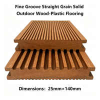 Planches de terrasse extérieures en WPC massif, grain droit, rainures fines, 140mmx25mm, étanches, longueur personnalisable, personnalisation de la couleur, commandes en gros