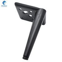 Pieds de meuble en métal noir de 6 pouces pour canapé et table, design moderne, support de quincaillerie, installation facile pour salon (vente en gros)