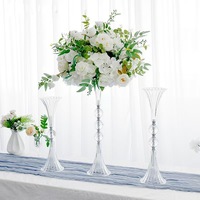 Neue Hochzeitsdekoration Meistverkaufte Transparente Acryl-Trompetenvase Esstisch-Dekoration Hochzeits- und Event-Blumenständer