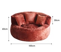 Sofá plegable moderno y sencillo para el hogar, de tela comprimida al vacío, semicircular, con patrón de esponja triturada y efecto sellado.