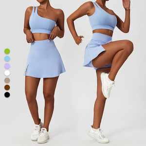 Conjuntos Deportivos de 2 Piezas al por Mayor para <span class=keywords><strong>Mujer</strong></span>, Vestido de <span class=keywords><strong>Tenis</strong></span>, Bra Deportivo, Falda de Golf, Faldas de <span class=keywords><strong>Tenis</strong></span>, Conjuntos de Yoga - Product Image 2