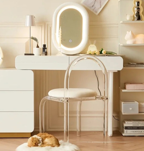 Kursi akrilik 2025 Longstar, kursi akrilik kokoh & elegan dengan bantal kulit dekorasi Interior dan ruang makan - Product Image 3