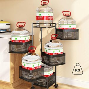 Wholesale Metal 2/3/4/5 Layer Rotating Utility <b>Trolley</b> Cart Kitchen Storage Rack Organizer With Wheels - Product Image 3