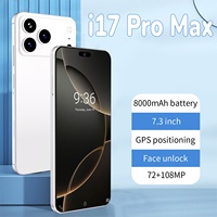 Smartphone I17 Pro Max 5G, écran 7,3 pouces 120 Hz, stockage 16 Go + 1 To, appareil photo 108 MP, batterie 6800 mAh