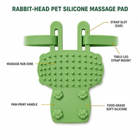 Brosse d'angle auto-nettoyante pour chat en silicone, outil de toilettage pour animaux, fixation sur pied de table, massage des poils pour chats