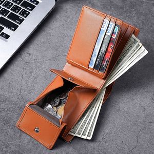 Men's Tri-Fold Genuine Leather <b>Wallet</b> – <b>RFID</b>-Blocking Short Clutch with Coin Pocket & Multi-Card Slots - Product Image 3
