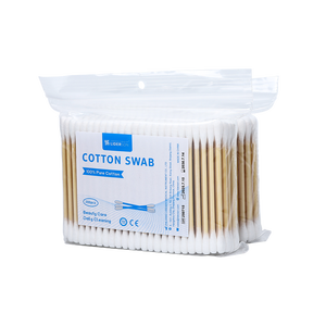 Bâtonnets d'oreille en coton biologique premium à deux têtes avec logo personnalisé, 200 pièces, bâtonnets en bambou, coton-tige avec sac - Product Image 2