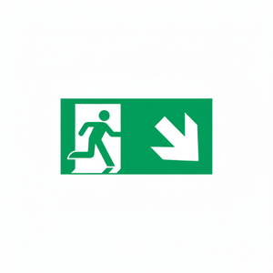 Sortie de secours en bas à droite flèche signe-Luminescent PVC 200*400mm - Product Image 1