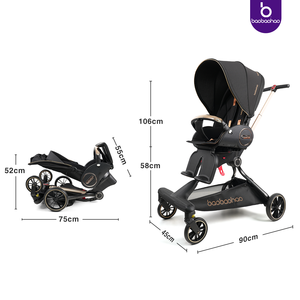 Baobaohao Babi Xe đẩy sang trọng cao xem có thể ngồi và nằm hai chiều xách tay vỏ trứng cabin xe đẩy em bé - Product Image 4