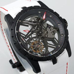 Reloj Mecánico Manual de Alta Gama para Hombre, con Tourbillon Volante, Luminoso, Blanco, Impermeable, con Esqueleto de Estilo Carbono, de Precisión - Product Image 1